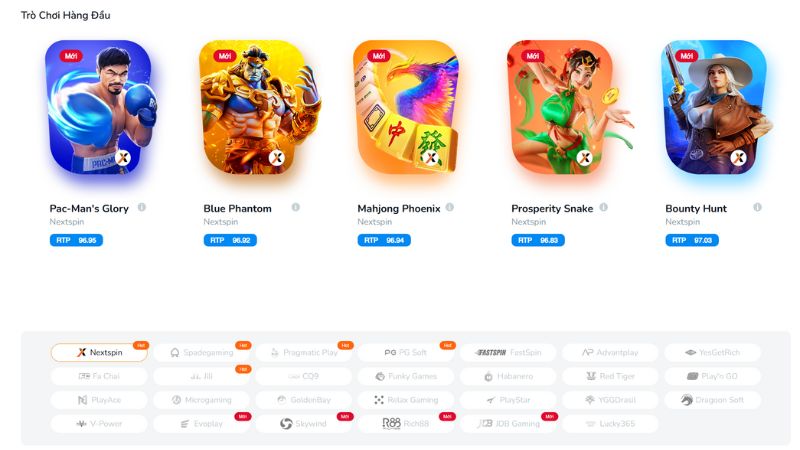 Các nhà cung cấp nổi bật tại BK8