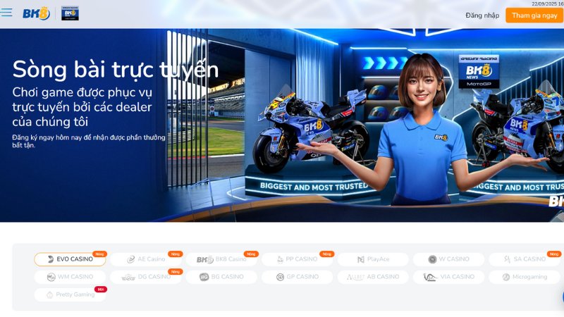 Sòng bài BK8 - Địa chỉ chơi live casino đẳng cấp quốc tế